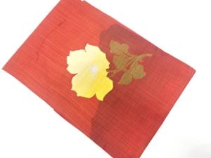 未使用品　花模様織り出し　名古屋帯